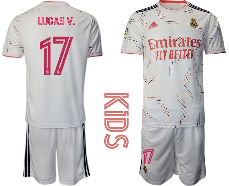 Youth 2021-2022 Club Real Madrid home white #17 Adidas Soccer Jersey